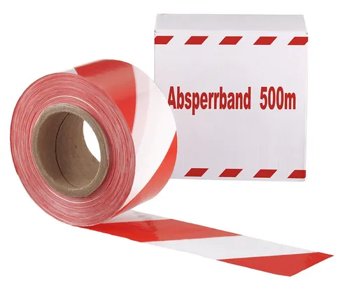 Gr .500 Meter BAUSTELLEN-ABSPERRBAND rot Construction Site Barrier Tape
