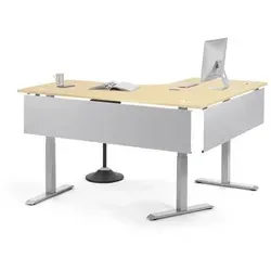 Ecktisch elektrisch verstellbar re Gestell si Platte ahorn