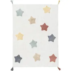 benuta Kinderteppich Stars – Rechteckig, 6 mm Höhe, Kunstfaser - Der waschbare Kinderteppich „Stars“ von benuta bringt Farbe ins Kinderzimmer. Mit lebhaften Designs aus 100% Baumwolle ist er pflegeleicht, strapazierfähig und ideal für kreative Spielstunden.