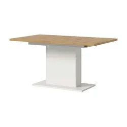 Esstisch ausziehbar Moritz - Moderner, weißer Esstisch ausziehbar, ideal für 6-8 Personen, bringt Natürlichkeit und Luxus in Ihr Zuhause. Maße: B: 150 cm, H: 76 cm. Perfekt für gesellige Abende!