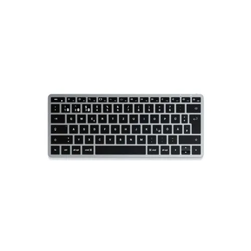 Satechi Aluminum Bluetooth Keyboard Space Grey - Elegante QWERTZ-Tastatur in Grau, kabellos und ideal für ein modernes Setup. Perfekt für effizientes Arbeiten und stilvolles Design.