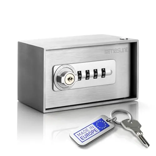 masunt Schlüsseldepot 540 M Code | Hochwertiger Schlüsselsafe mit Zahlenschloss - Sicherer Schlüsselsafe aus massivem V4A Edelstahl, ideal für flexible Schlüsselübergabe in Ferienwohnungen oder Gewerbe. Wetterfest und korrosionsbeständig für maximale Langlebigkeit.