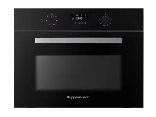 Küppersbusch CMK 6120.0 S K-Series Compact Backofen mit Mikrowelle - Kombinierter Backofen und Mikrowelle in Schwarz, bietet 3 Backofen- und 3 Mikrowellenfunktionen für vielseitige Kochmöglichkeiten.