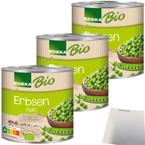 Edeka Bio Erbsen fein 3er Pack (3x400g Dose ATG 280g usy Block