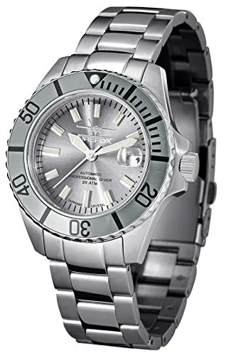 FIREFOX SEA Commander FFS520-104 Automatikuhr NH35 Sunray EIS grau Schraubkrone Glasboden Saphirglas Sicherheitsfaltschließe Herrenuhr massiv Edelstahl 20 ATM wasserdicht