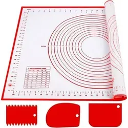 Backmatte Silikon Antihaft Teigmatte Messung Rot 60 x 40 cm