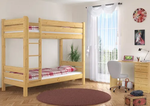 ERST-HOLZ Etagenbett Etagenbett 80 x 200 cm Nische 100 Teilbar Kiefer für Erwachsene