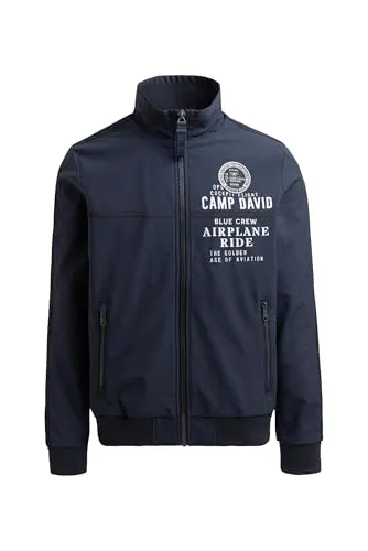 Camp David Herren Softshell-Blouson mit Tapes und Artworks in blau von CAMP DAVID