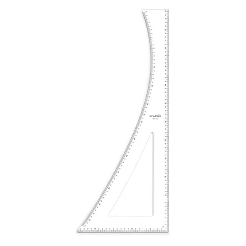KEARING Schneiderwinkel 60x24cm – L-Winkellineal mit Kurvenhilfe für Nähen