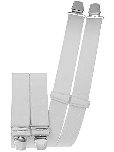 Hosenträger mit 4 extra starken Clips in Weiß von Harrys-Collection