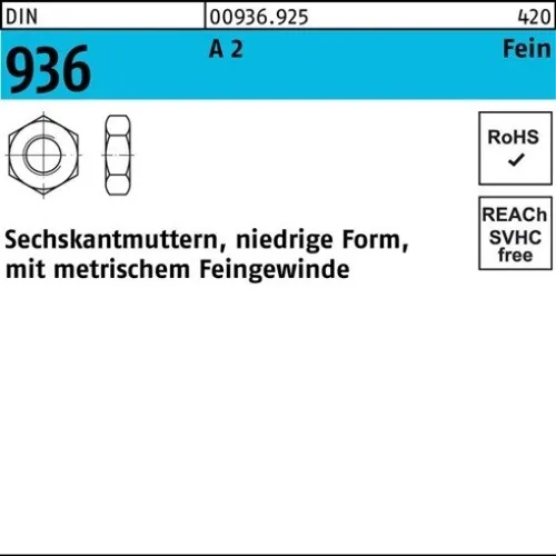 10er PACK(Stk) 000936920050180150 Sechskantmutter DIN 936 M 18 x 1,5 A 2