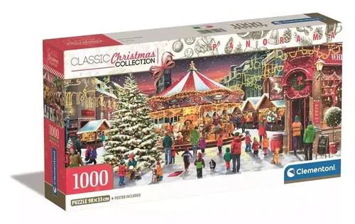 Puzzle 1000 Panorama Compact Christmas Collection Clementoni 8005125399284