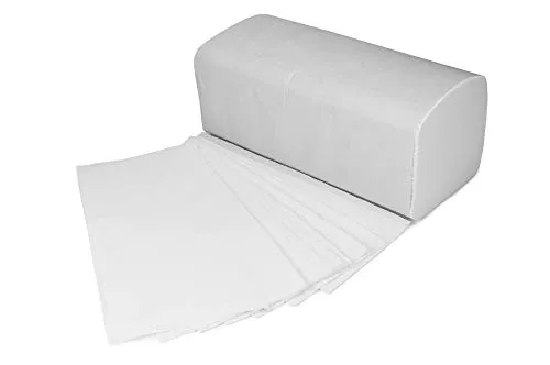 Blatt Papierhandtücher 2-lagig Soft | Saugstark und Hygienisch - Papiertücher - 2-lagige, extrem saugfähige Einmalhandtücher aus 100% recyclebarem Zellstoff, ideal für Gastronomie und Praxen, hygienisch durch Einzelentnahme.