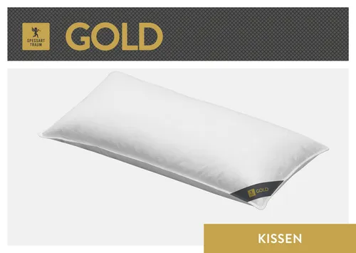 Spessarttraum Gänsedaunenkissen 3-Kammer Gold 80x80