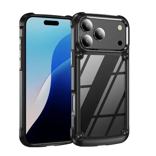 Für Apple iPhone 17 Pro Max TPU PC Hybrid Schock Hülle mit Linsenschutz Schwarz