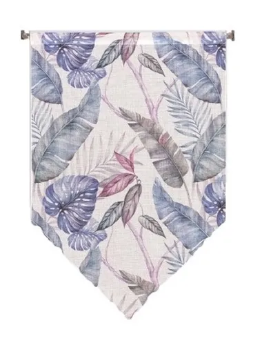 Design Kuvert bedruckt Blätter Monstera Scheibengardine Bistrogardine BxH 60x90