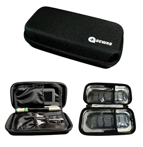 SEWAS Diabetic Care,Tasche Hardcase Blutzuckermessgerät & Diabetes Zubehör, Reisetasche, Diabetikertasche für Insulin, Pen Case, Gürteltasche inkl. 2 Kühlpads