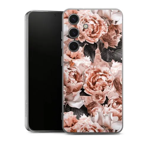 DeinDesign Handyhülle Vintage Blume Rose Vintage Flower Wallpaper, Samsung Galaxy S25 Silikon Hülle Bumper Case Handy Schutzhülle