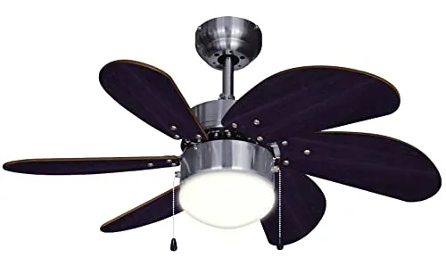 Leistungsstarker Deckenventilator mit Zugschalter und Rücklauf - Ventilatoren, geräuscharmer Betrieb und 3 Geschwindigkeitsstufen für optimale Luftzirkulation. Ideal für größere Räume, spart Heizkosten durch einstellbaren Rücklauf.