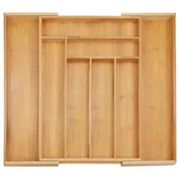 Besteckkasten Besteckorganizer mit 8 Fächern - Praktische Besteckaufbewahrung aus Bambus, perfekt für Ordnung in der Schublade und ideal für jede Küche.