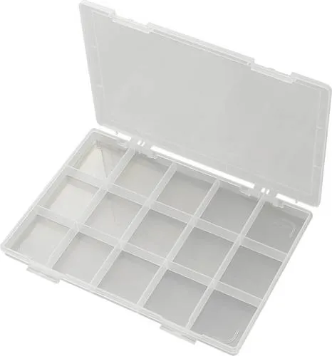 TRU COMPONENTS EKB-103 Sortimentskasten - 285 x 209 x 23 mm, transparenter Polypropylen Behälter für optimale Aufbewahrung und Organisation