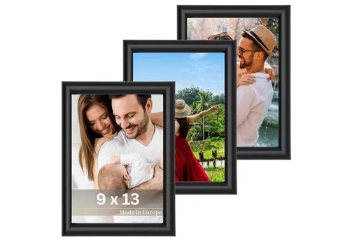 Victor (Zenith) Bilderrahmen David, Bilderrahmen Set Schwarz 9x13 cm, Bilderrahmen Art Deco