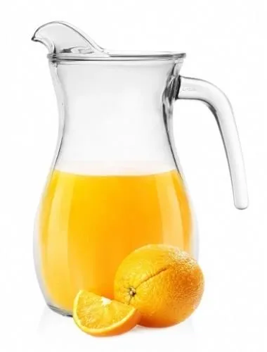 Glaskrug 1,1 L Wasserkrug Glaskaraffe Karaffe Krug Saftkrug Weinkrug Henkelkrug