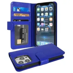 Cadorabo Hülle für Apple iPhone 13 PRO in Blau Backcover Handy Schutz Hülle Book Case Booklet Kartenfächer
