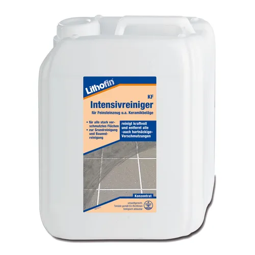 Lithofin KF Intensivreiniger 5 Liter - Fliesenpflegemittel - Flüssigreiniger für intensive Reinigung von Fliesen, hochkonzentriert und effektiv gegen hartnäckige Verschmutzungen.