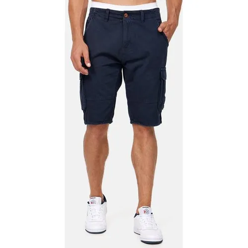 Indicode Herren Cargoshorts Monroe in Blau 3XL - Bequeme Cargo Shorts für Herren mit 6 praktischen Taschen und Gürtel. Aus 100% Baumwolle, pflegeleicht und ideal für den Alltag. Perfekt für lässige Freizeitlooks!