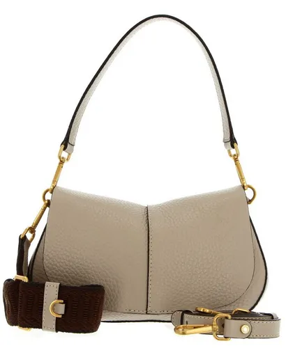 GIANNI CHIARINI Umhängetasche aus echtem Rindsleder in Beige - Elegante Umhängetasche aus 100% echtem Rindsleder, mit abnehmbarem und verstellbarem Schulterriemen. Ideal für den täglichen Gebrauch, bietet Stil und Funktionalität.