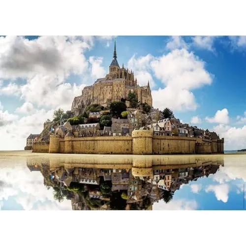 Nathan Puzzle mit 1000 Teilen – Die Abtei des Mont Saint-Michel – Erwachsene und Kinder ab 14 Jahren – Hochwertiges Puzzle – perfekte Integration – Sammlung der Wurzeln und Flügel – 12001535