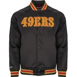 Mitchell & Ness NFL Lightweight Satin Jacket - San Francisco 49ers, M - Funktionsjacke mit hochwertiger NFL Satinjacke von Mitchell & Ness, ausgestattet mit detaillierten Team-Stickereien und elastischen Rippbündchen für optimalen Tragekomfort.