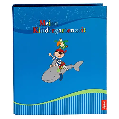 goldbuch 35446 Kindergarten Sammelordner Sammy Samoa im Format DIN A4, Aktenornder aus Kunstdruck mit UV-Lack, Ordner mit Hebelmechanik, Hefter mit 4 bedruckten Trennblättern, Pirat, Junge, Blau
