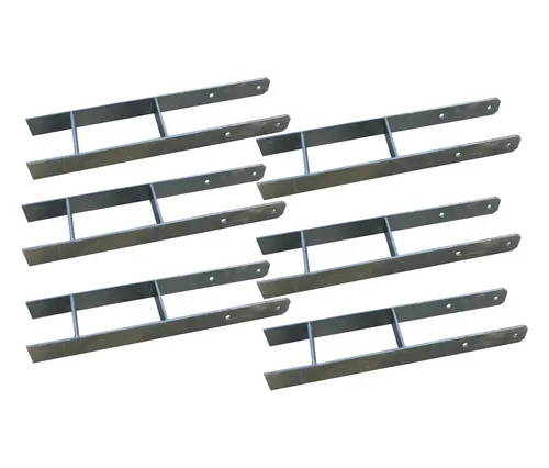 Karibu Pfostenanker H-Form 12 cm x 12 cm Set 6 x 60 cm - Pfostenträger & Bodenhülsen aus feuerfestem Stahl für hohe Korrosionsbeständigkeit, ideal zur sicheren Verankerung von Carports oder Pavillons.