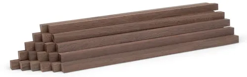 20er-Set Holzstäbe - Nussbaum gehobelt - 10 x 10 x 250 mm