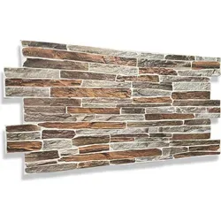3D PVC Wandpaneele Wandverkleidung PVC-Verkleidung Stein Holz Mosaik Fliesen Imitation (ca. 0,5qm) - Bunt