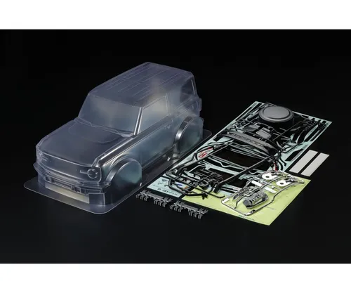 TAMIYA R/C Karosserie Satz 1:10 Ford Bronco 2021 - Karosserie für Tamiya Crawler und Monster Trucks, unlackiert für individuelle Gestaltung und detailgetreue Nachbildung des Ford Bronco 2021.