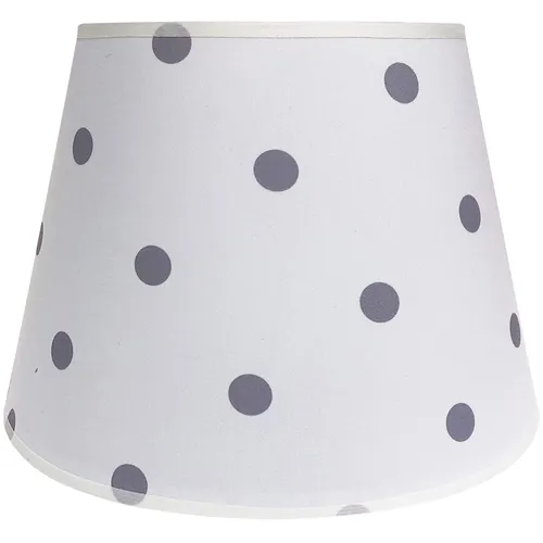 Lampenschirm / Tischleuchte / Stehlampe / Weiß / graue Punkte / Stoff / E27/Groß