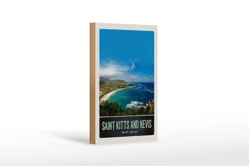 Holzschild Reise 12x18 cm Saint Kitts and Nevis Amerika Urlaub Schild