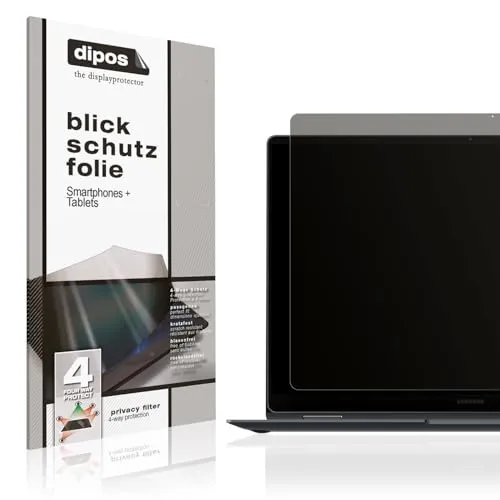 dipos I Blickschutzfolie kompatibel mit Samsung Galaxy Book 5 Pro 360 Display-Schutzfolie matt mit 4-Wege Sichtschutz-Effekt