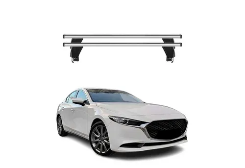 OMAC Menabo Dachträger für Mazda 3 (2019-2025) - Praktischer, abnehmbarer Aluminium-Dachträger in Silber/Grau. Ideal für den Transport von Gepäck, leicht und wasserbeständig, mit einer maximalen Belastbarkeit von 50 kg.