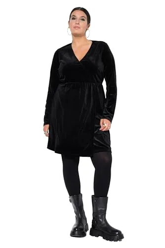 Studio Untold Minikleid Samtkleid kurz Wickeloptik Langarm