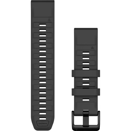 Garmin QuickFit 22mm Silikonarmband in Graphit - Unisex Armband mit 22 mm Breite aus hochwertigem Silikon, ideal für Garmin-Uhren und sorgt für optimalen Tragekomfort.