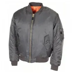 MFH US MA1 Fliegerjacke - Urban Grey Größe S - Funktionsjacke im US Airforce Stil, ideal für kaltes Wetter. Leicht, wendbar mit praktischen Taschen und elastischen Bündchen für perfekten Sitz.
