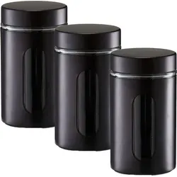 Stück Vorratsglas mit Metalldeckel, schwarz