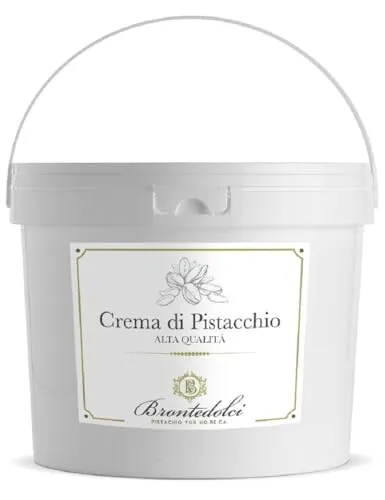 Brontedolci - Pistaziencreme mit 40% Pistazien aus Sizilien (Ätna) (1kg) - Pistaziencreme mit 40% besten sizilianischen Pistazien, cremig und ideal für Desserts oder als Brotaufstrich.