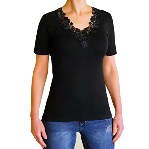 Produktbild Toker Collection Damen Unterhemd mit 1/2 Arm und hübscher Spitze in versch. Farben