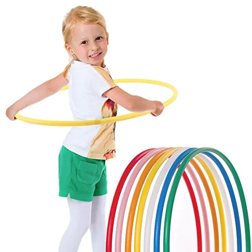 HOOPOMANIA Kinder Hula Hoop Reifen einfarbig [Ø65cm - gelb] Hulahoop Reifen für Kids ab 5 Jahre