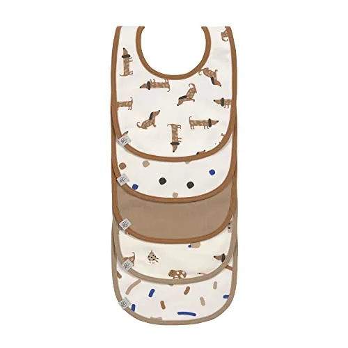LÄSSIG Baby Kleinkind Lätzchen Set (5 St.) - Fütterlätzchen für Babys, wasserdicht und aus 100% Bio-Baumwolle, ideal für saubere Essversuche von 3 bis 18 Monaten.